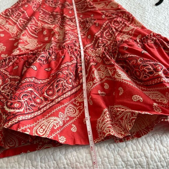 Anthro Holding Horses Women’s Red Bandana Paisley Strapless Midi Dress 0 - Picture 14 of 14